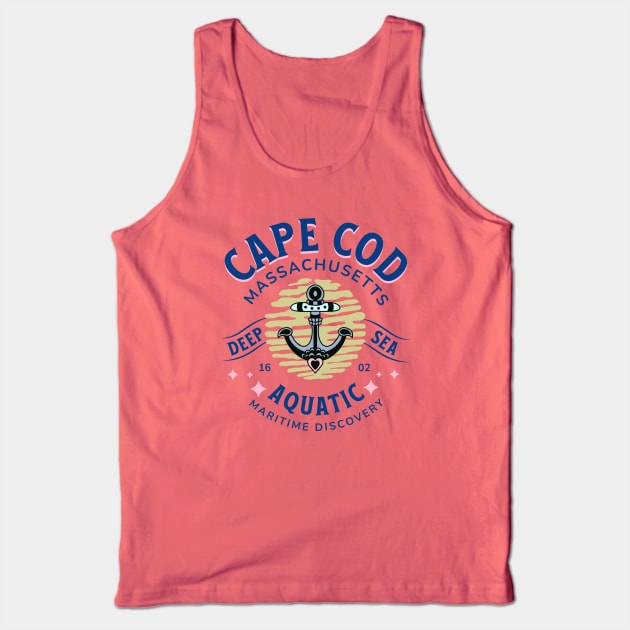 Cape Cod, Massachusetts Deep Sea Aquatic Maritime Discovery 1602 Tank Top by Blended Designs